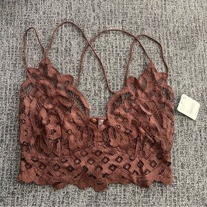 NWT Woman’s Free People Brown Lace Bralette